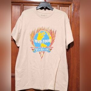 Van Halen "Tour" Tee Shirt- Beige- Size Large